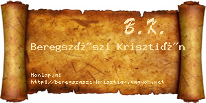 Beregszászi Krisztián névjegykártya